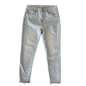 LOFT Raw Hem High Rise Light Wash Skinny Jean Size 4